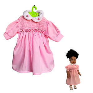 Pink dress White collar