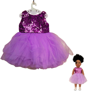 Purple sequins dress with tulles